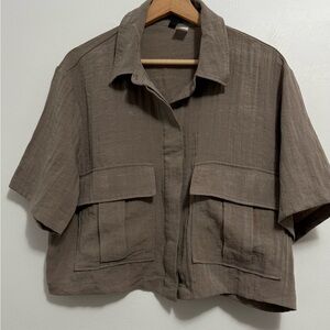 Divided Olive Green Oversized Blouse